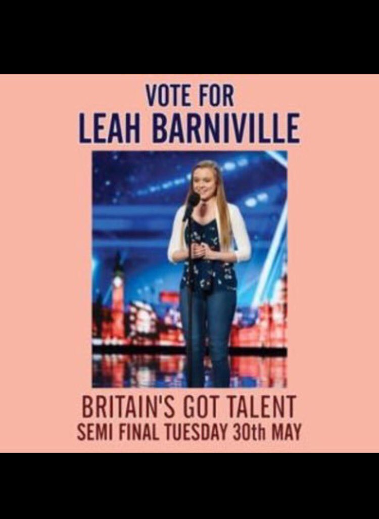 RatoathRFC's tweet photo. The very best of luck to Ratoath's Leah Barniville in tonight's @BGT live semi-final. #VoteLeah https://t.co/SPde1o3B3r