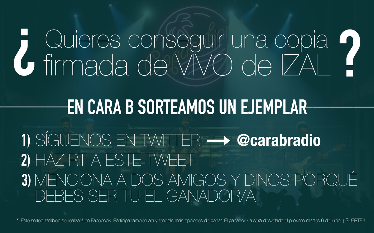 carabradio's tweet photo. ¡SORTEAMOS UN EJEMPLAR FIRMADO DE #VIVO DE @IZALmusic! 🔥 ¿Quieres saber qué tienes que hacer para conseguirlo?

Toda la info, aquí 👇🏽 https://t.co/c0Q2Elq7OJ