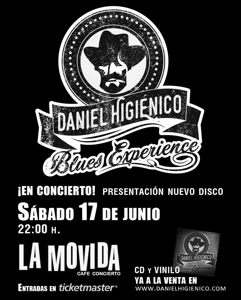 El 17 de junio <a href="/DanielHigienico/">daniel higienico</a> presenta su nuevo disco #BluesExperience en <a href="/LAMOVIDApalma/">LAMOVIDApalma</a>
Entradas ow.ly/AUFC30c9VyW aqui y 627961687