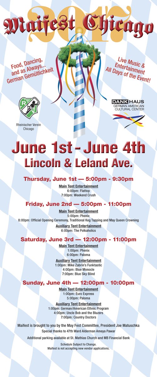 Chicago will host their 18th annual #Maifest in Lincoln Square June 1-4! Don't miss this exciting event! bit.ly/2qt8lhU