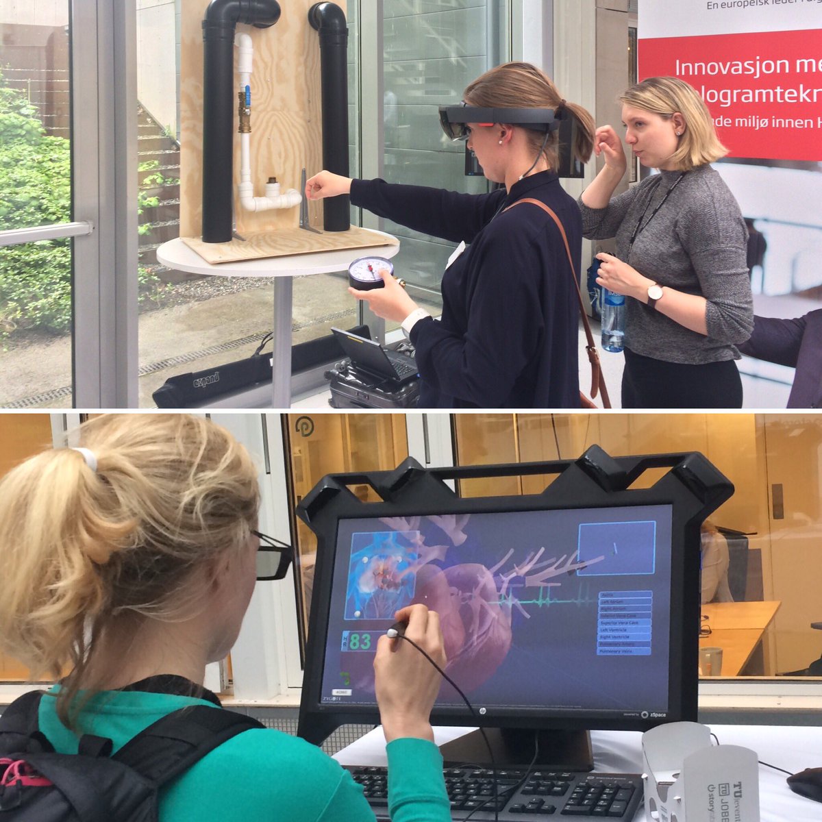 Anbj_rg's tweet photo. Artig å teste HoloLens og VR-skjerm på #ggdo Spent på hvordan dette kan brukes i opplæring av helsepersonell! #ehelse #vr https://t.co/CpTzl06moV