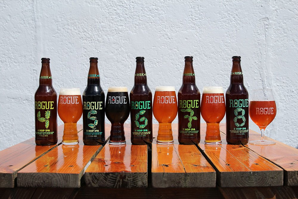 Close out #IPAMAY with 5 IPAs crafted from 8 types of hops grown <a href="/RogueFarms/">Rogue Farms</a>. Check 2 in on <a href="/Untappd/">Untappd</a> for your badge. bit.ly/2s7P9r5
