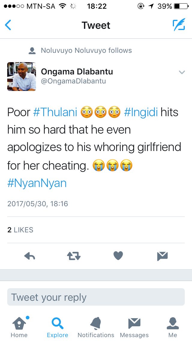LwandoNtentesa's tweet photo. Lmao #Ingidi. #NyanNyan @OngamaDlabantu https://t.co/OksrH8GNL9