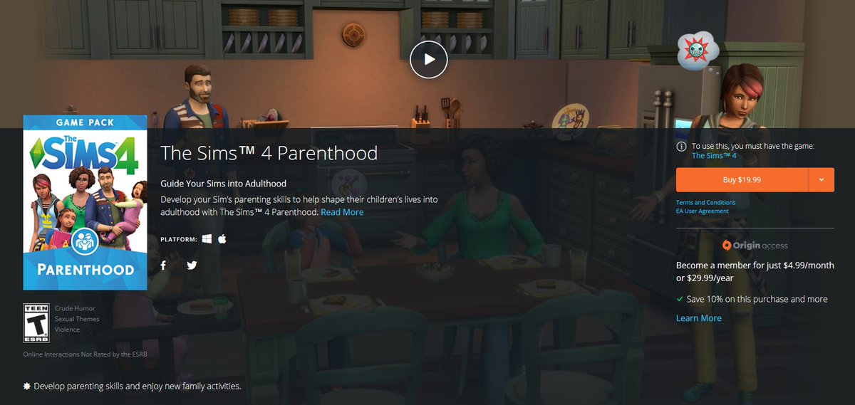 SimsVIP's tweet photo. 🚨RT TO SAVE A LIFE🚨

#TheSims4 Parenthood Game Pack Now Available at Origin

👉https://t.co/VutWKPuPTR https://t.co/Yo68oBXqN2