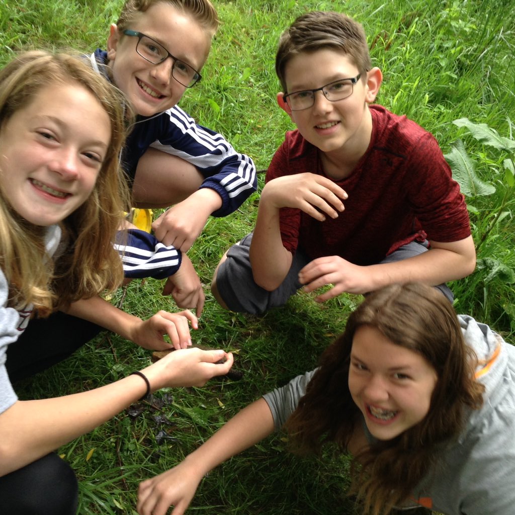 apshubert's tweet photo. Seventh graders had a fairly dry day for collecting aquatic macroinvertebrates. We'll use them to assess the water quality of the stream. https://t.co/qgCrXpd6rP