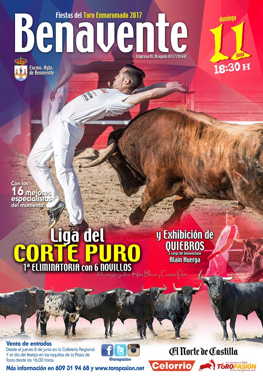 Benavente da el pistoletazo de salida a la Liga del Corte Puro el domingo 11 de junio 
👉 + info toropasion.net/2017/05/30/ben…