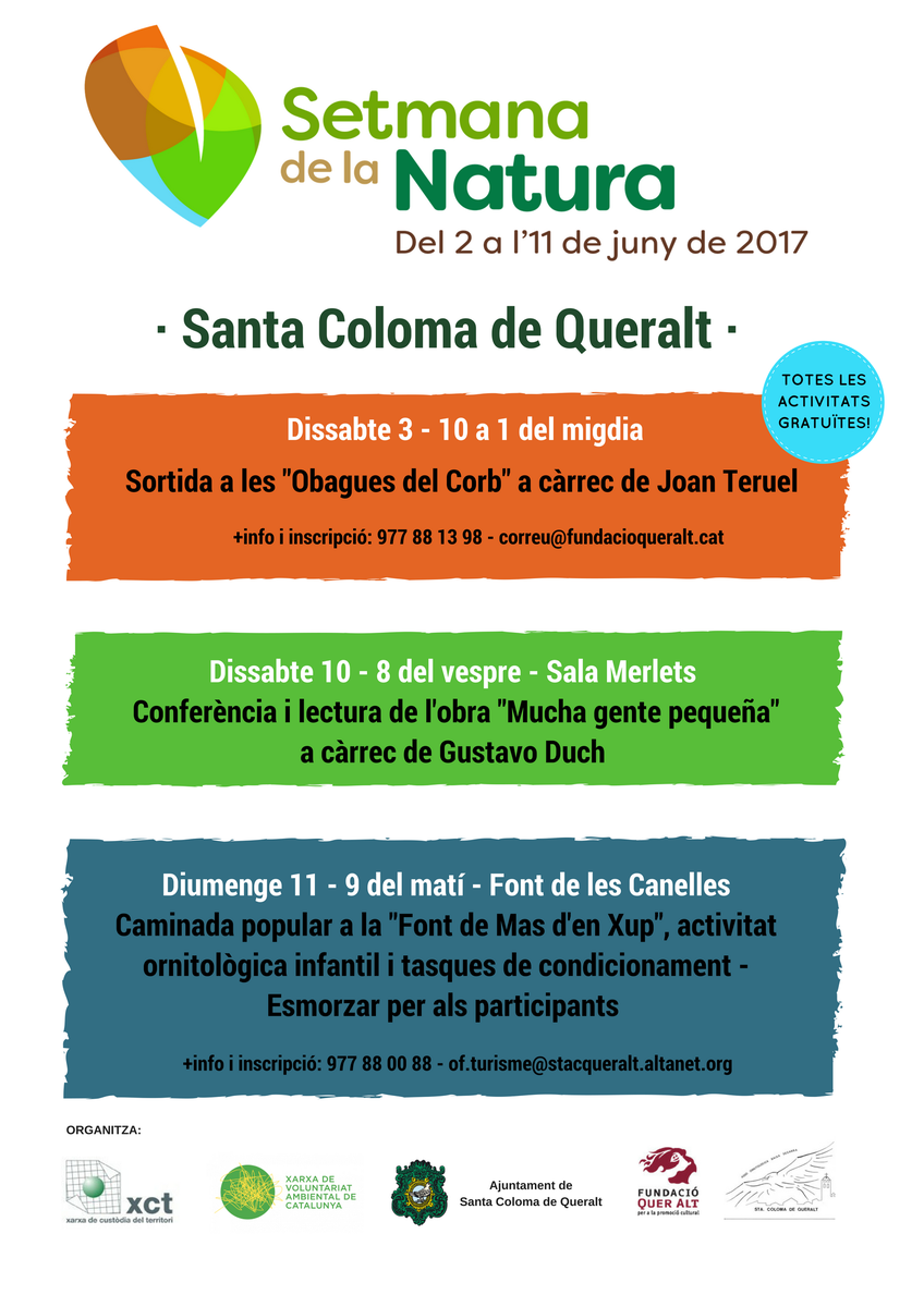 turismescq's tweet photo. #SantaColomadeQueralt participa a la #SetmanaNatura amb diferents activitats. #protegim #conservem el nostre #territori i #patrimoninatural https://t.co/nMh1JpkhDq