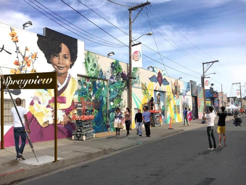 Shoutout to <a href="/TyraF/">Tyra Fennell 范莉婷</a> &amp; <a href="/ImprintCity/">Imprint City</a> for helping to produce 14 murals that will be showcased around #CandlestickSF. #Sprayview
