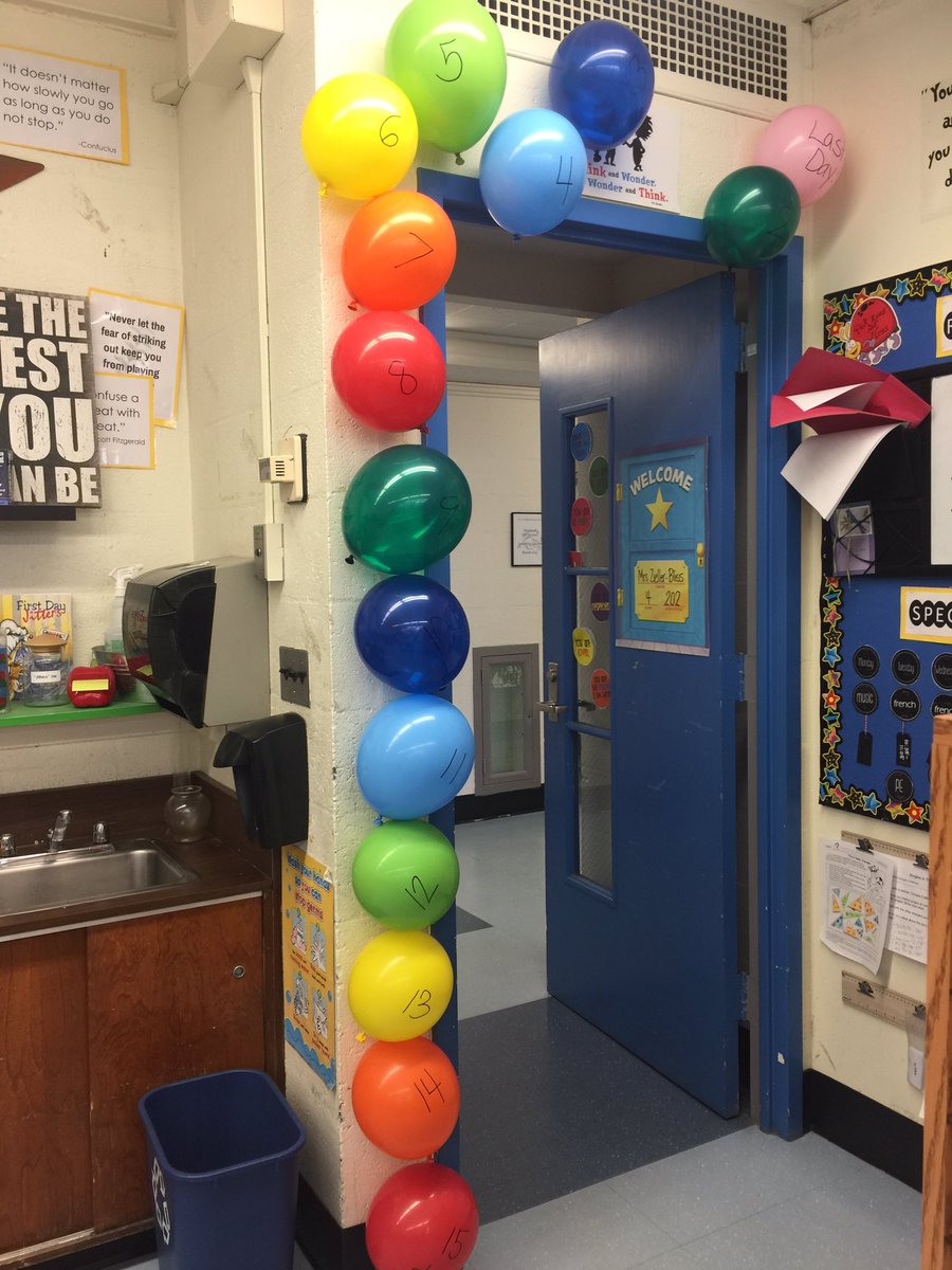 1stgradebliss's tweet photo. Adding some fun for the last 15 days! I can't believe that we don't have that many days left. #ballooncountdown https://t.co/2MXwxGgbY5