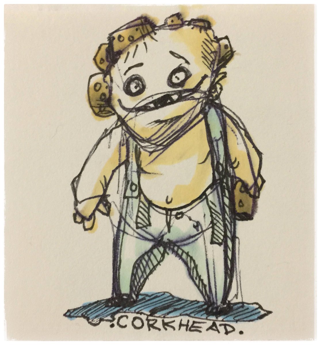 MikePhillipsArt's tweet photo. 136/365 #corky #corkhead #cork #characterdesign #conceptart #design #character #ink #sketch #sketchbook #artoftheday #mikephillipsart #art https://t.co/qpBMZ5Dj0d