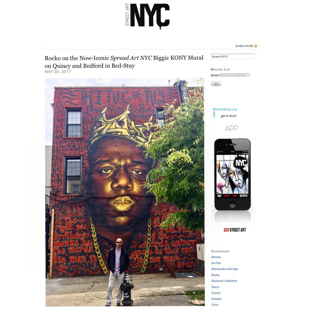 StreetArt_NYC's tweet photo. #Rocko -- @spreadartnyc founder -- on #biggie mural and his efforts to save it -- on https://t.co/CxLlYoL3EM https://t.co/wyfEAsFg2a