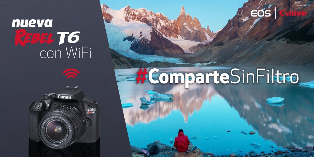 ¡Captura el mundo con tu Cámara EOS T6 de Canon con WIFI! ldeal para los usuarios de cámaras digitales sencillas con conexión a teléfonos.