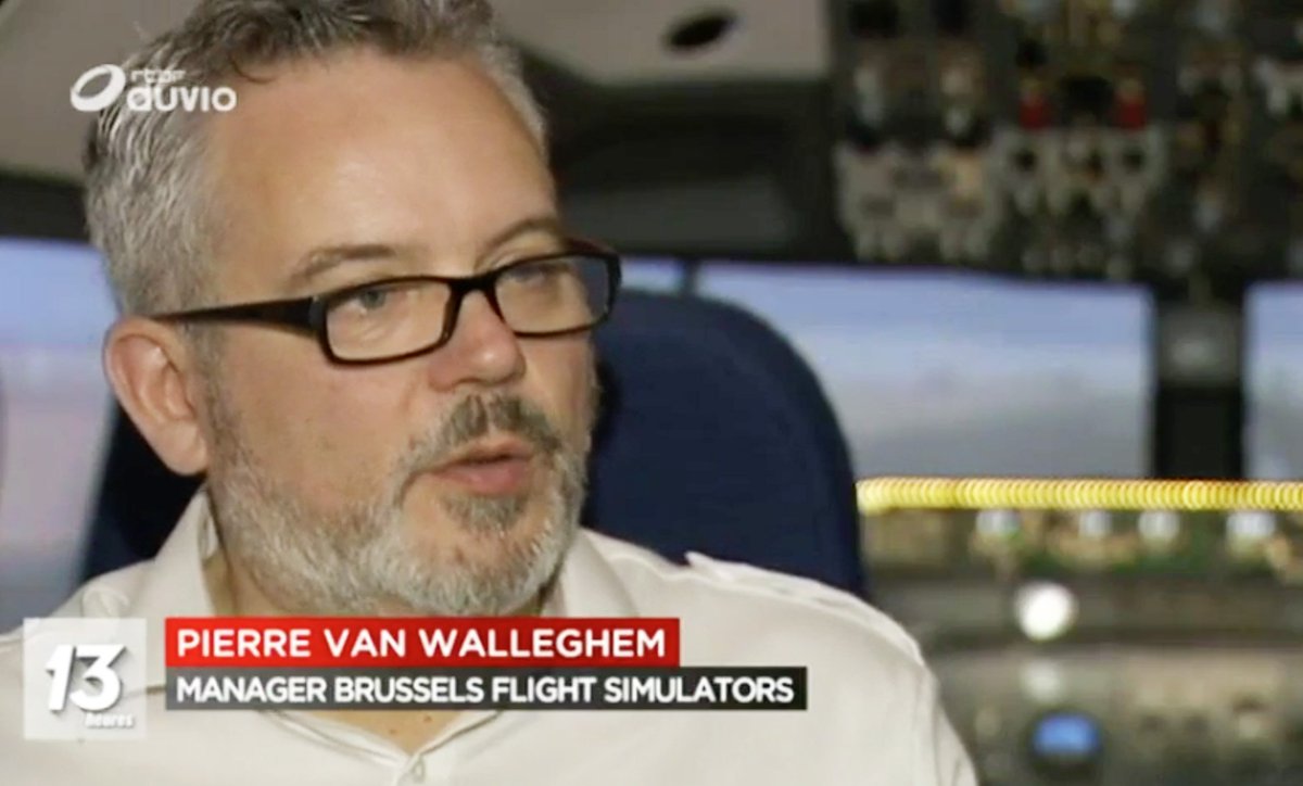 BrusselsFSim's tweet photo. Missed us in the news ? Don't worry, @PierreVanWall & #BFSim are back tonight at 7:30 pm on @RTBF to talk abt #Ryanair's takeoff strategy :) https://t.co/7Ak6dwgCNq