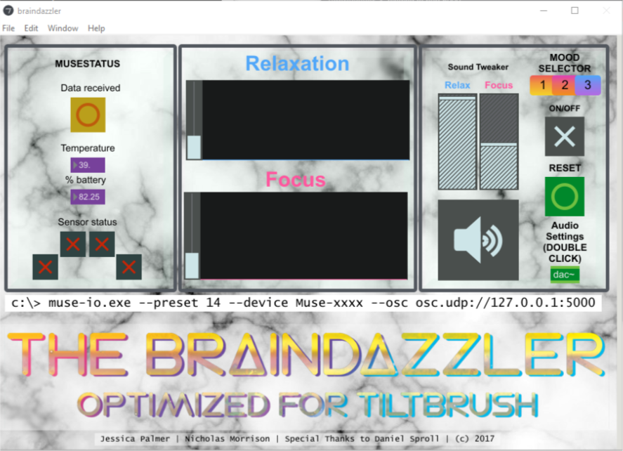 some_donkus's tweet photo. Hi @tengignick &amp; I made an .exe which turns brains into cool music ~ use it with #TiltBrush &amp; @ChooseMuse for a v good time! #braindazzler https://t.co/VYC8bgm0xv