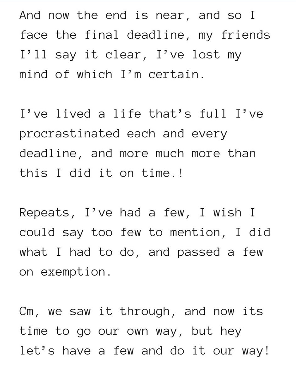 XxashleypxX's tweet photo. While doing my reflective blog today I made my own version of My Way 😂 #cm #cmdkit #cm4 #dkit #lyricalgenius https://t.co/sRylqo4HiF