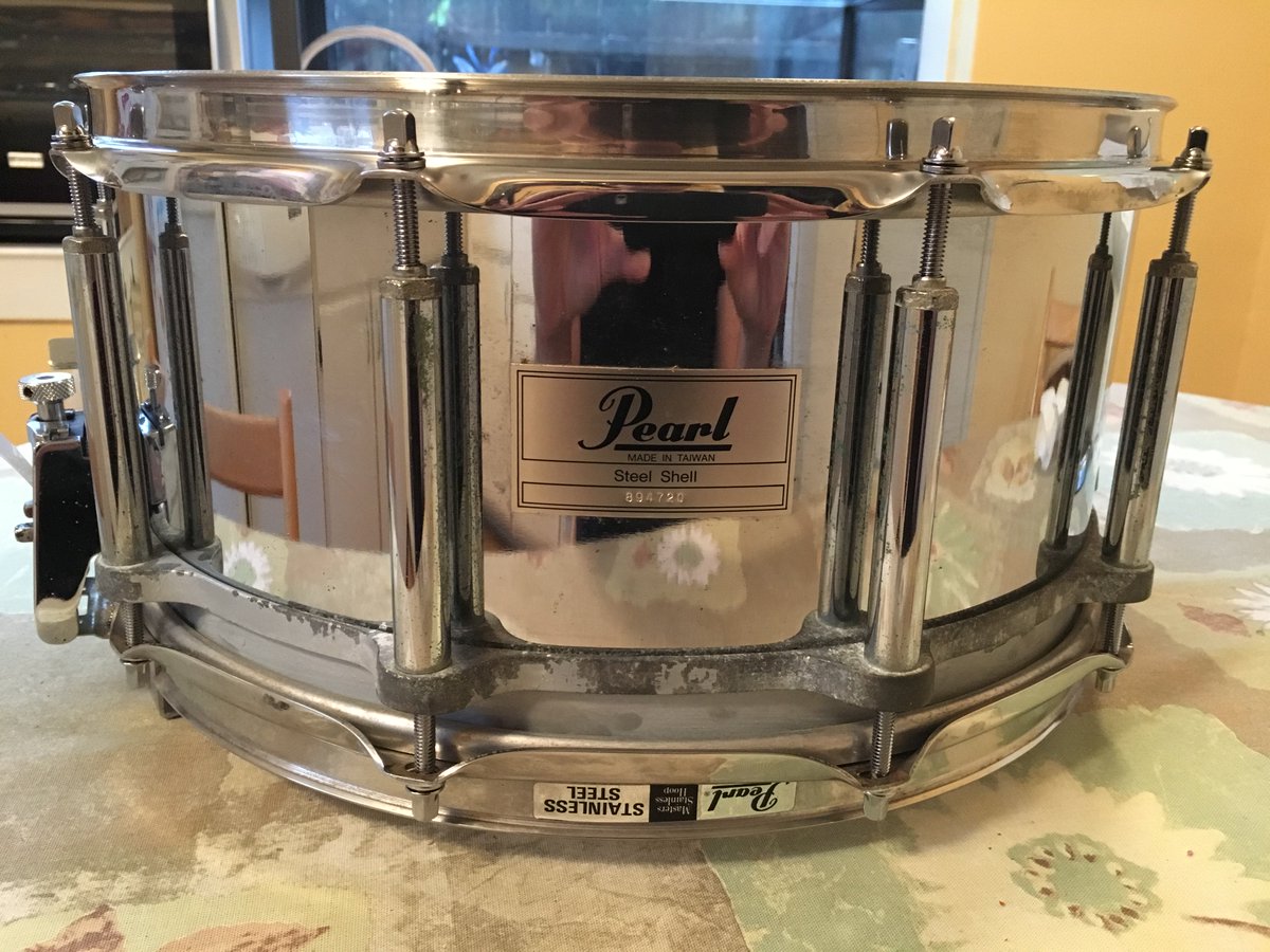 FrotheHaus's tweet photo. THE snare drum used on most of the Frothe Haus - Remedy album tracks:  a Pearl Free Floating Steel 6.5 x 14.  Great snare !!!!!! https://t.co/f83u7XFyKD
