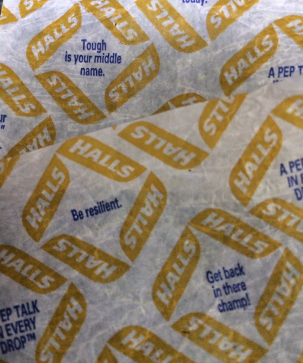 MirabelliMary's tweet photo. Day 362 in a Year of Thriving!Who would think that my cough drops would give me inspiration-and a message of resiliency to boot! #hfmathrive https://t.co/7gJnFR699j
