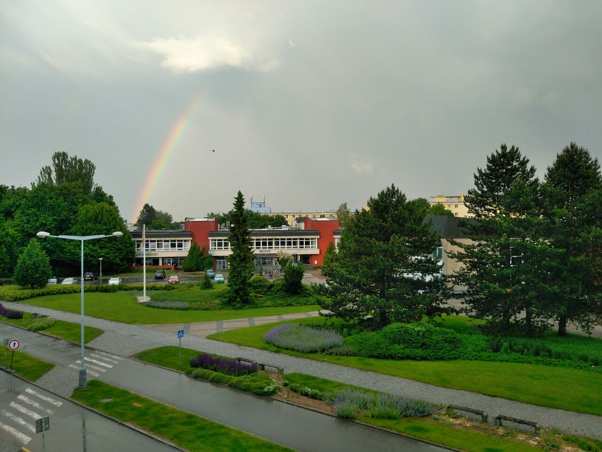 akcnitym's tweet photo. Gratulujeme našim členům Páje, @PatrickHacha a @peroutka k úspěšnému složení státnic! Na jejich počest jsme si dovolili objednat duhu 🌈 https://t.co/avAhpgk0kj