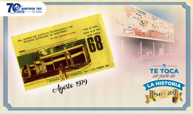 SorteosTec's tweet photo. En agosto 1979, se llevó a cabo nuestro sorteo 68°. ¡Así lucía el boleto! #SorteosTec70 😁 https://t.co/tDILZmcNlO