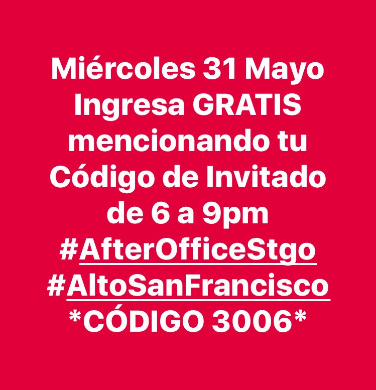 AltoSnFrancisco's tweet photo. Todo Listo Para Disfrutar !!!
#AfterOfficeSantiago #AltoSanFrancisco Piso 9
+23 Años Vestimenta Formal 👠👔 https://t.co/lehxzY3DPL