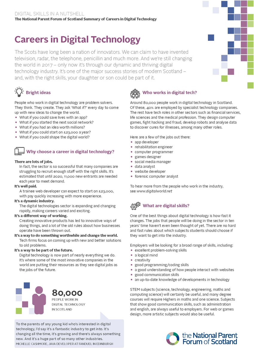 skillsdevscot's tweet photo. Not sure how to talk about careers with your kids? Our nutshell guides can help  https://t.co/vD16EVOBSe https://t.co/M0BKEtsueZ
