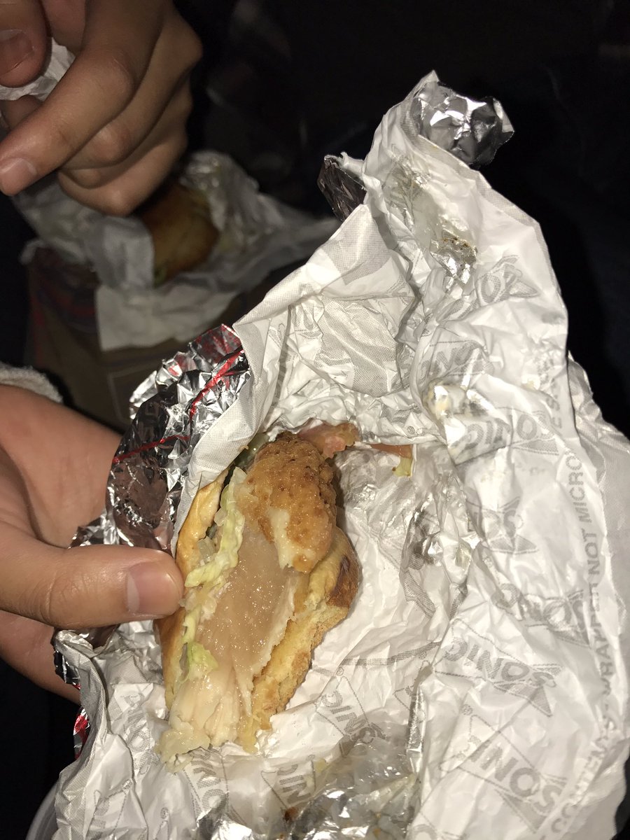 shannak's tweet photo. Lots of fun firsts @sonicdrivein - eating in my car, getting served by someone on rollerblades, eating raw chicken. The list goes on https://t.co/sdo57saSfW