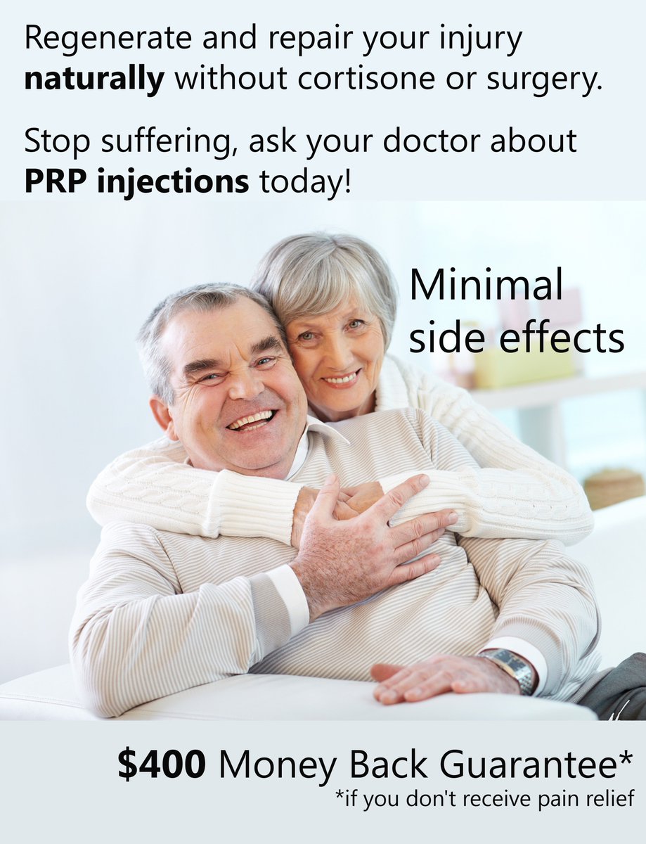 WildermanClinic's tweet photo. Introducing NEW Pure Platelet-Rich Plasma Injections.
Stop suffering and call us today 905.886.1212
#PRP #PurePRP https://t.co/TfZHlWm8bI