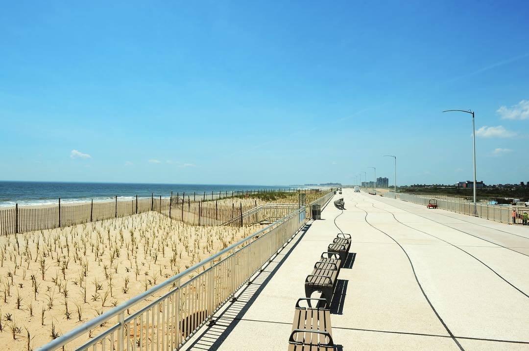 The Rockaway Beach boardwalk has finally been rebuilt after Hurricane Sandy...