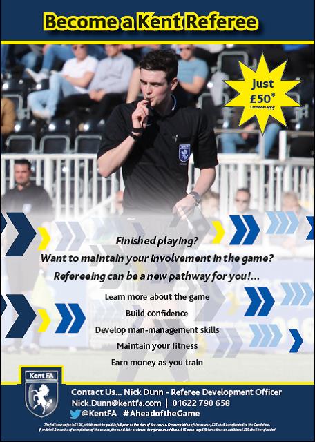 ⚽️ Want to be a Kent Referee? Find out more about our workshops, and how to sign up! --> ow.ly/5UY230aAwc5 ⚽️