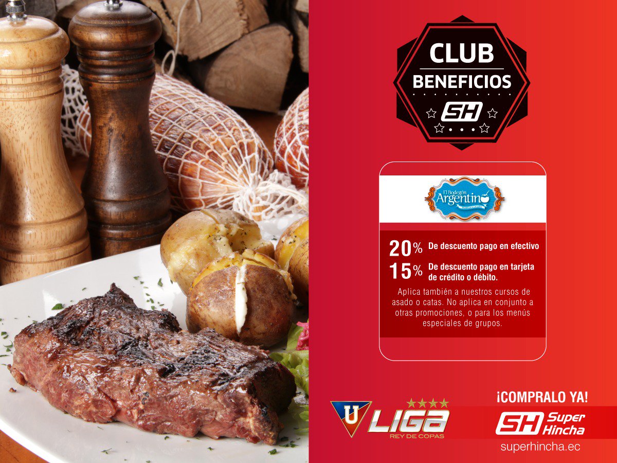 LiguistaOficial's tweet photo. ¡Un nuevo #BeneficioSH! Y en el partido #DEFvsLDU de hoy todos los #Superhinchas recibirán una cerveza de cortesía en el @bodegonargento https://t.co/H1mBknNzkN