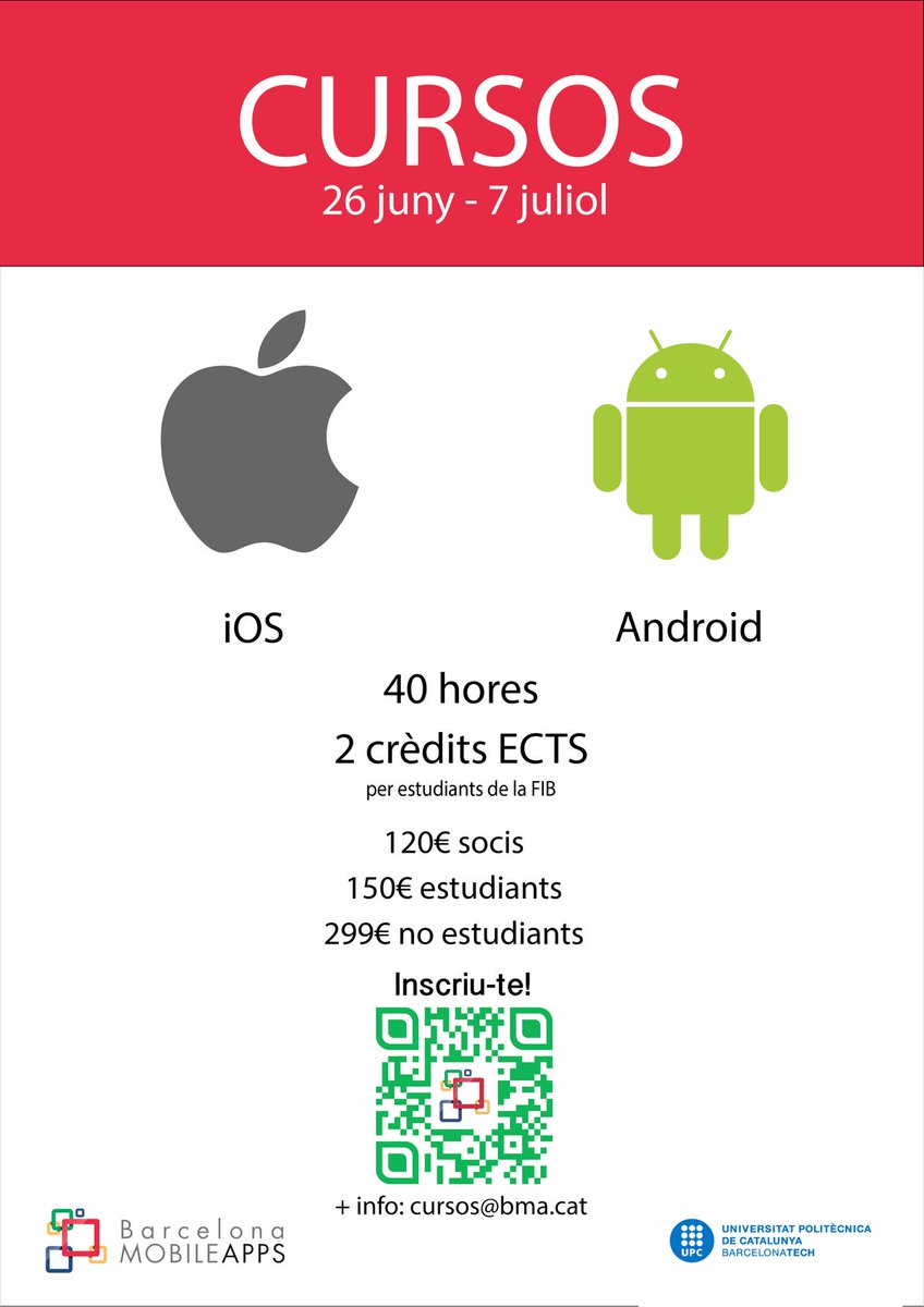 BMAcat's tweet photo. Els cursos d'Android i iOS de BMA ja són aquí, a què esperes? Inscriu-te!https://t.co/y4WrJQ6Dpn https://t.co/H4pIz2ztx8