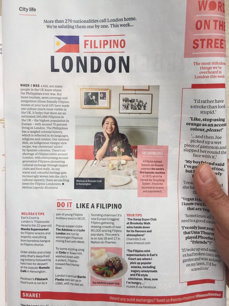 melissalegarda's tweet photo. I'm in @TimeOutLondon sharing all things Filipino! Check it out 🇵🇭🇬🇧 https://t.co/LxKYIswyIM