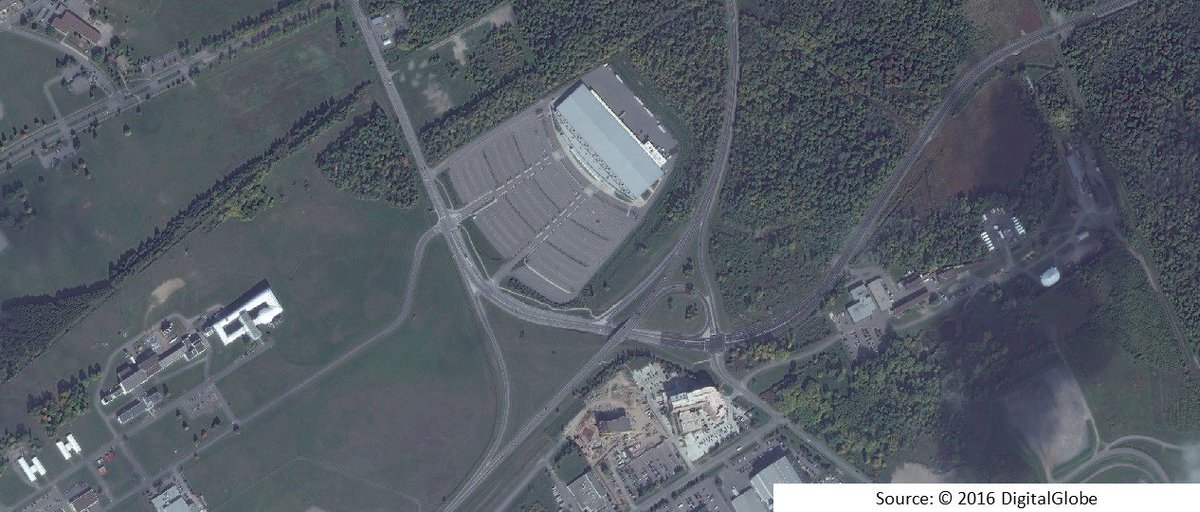 pacgeo's tweet image. Nice shot of the EY Centre Ottawa take by #WorldView2 |5 Oct 2016.  PacGeo will be  at #CANSEC2017 |31 May - 1 June. Booth #206.