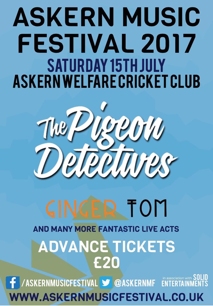 DonnyMusicFest's tweet photo. So the Pigeon Detectives have announced a new tour playing their first album in full! We have them at #Askern2017 first #doncasterisgreat https://t.co/VLFRywihmt