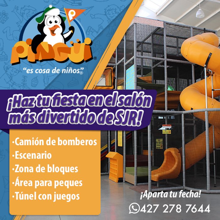 PinguiSJR's tweet photo. En #Pingüi tu #cumpleaños es cosa de #niños. Estamos en Plaza @PuntaVictoria. #SanJuanDelRío #SJR 🐧 https://t.co/7gdEA51Oeb