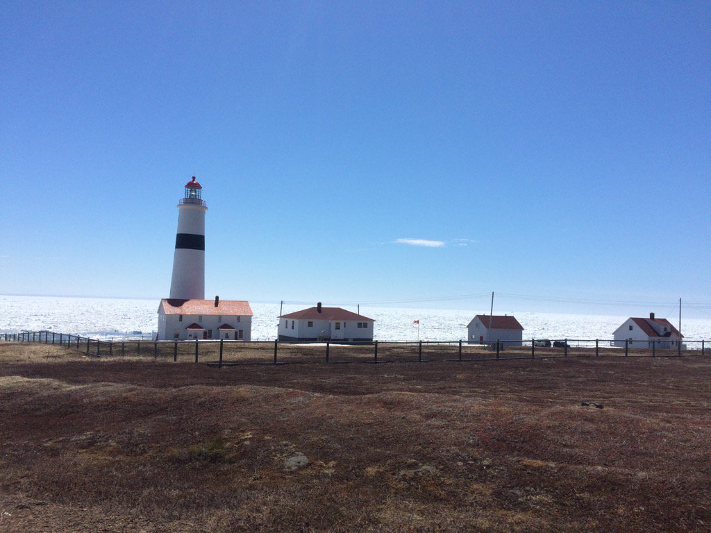 A beautiful day at Point Amour with lots of ice in the background.
