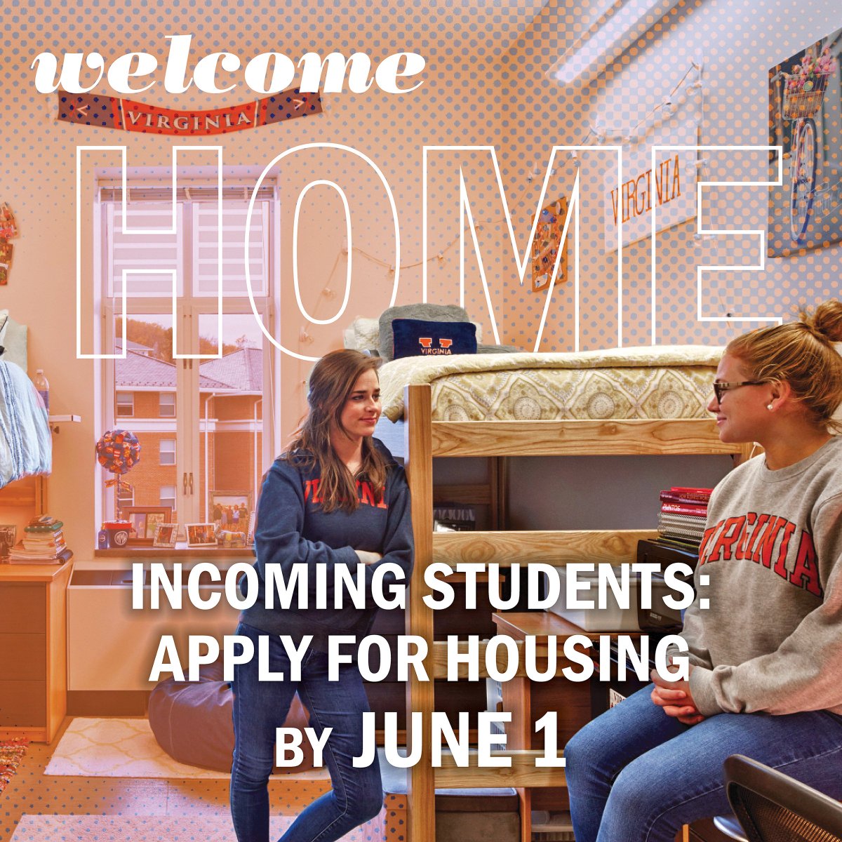 Incoming #UVA students, whether first-year or transferring: the on-Grounds housing application deadline is June 1! housing.virginia.edu/application
