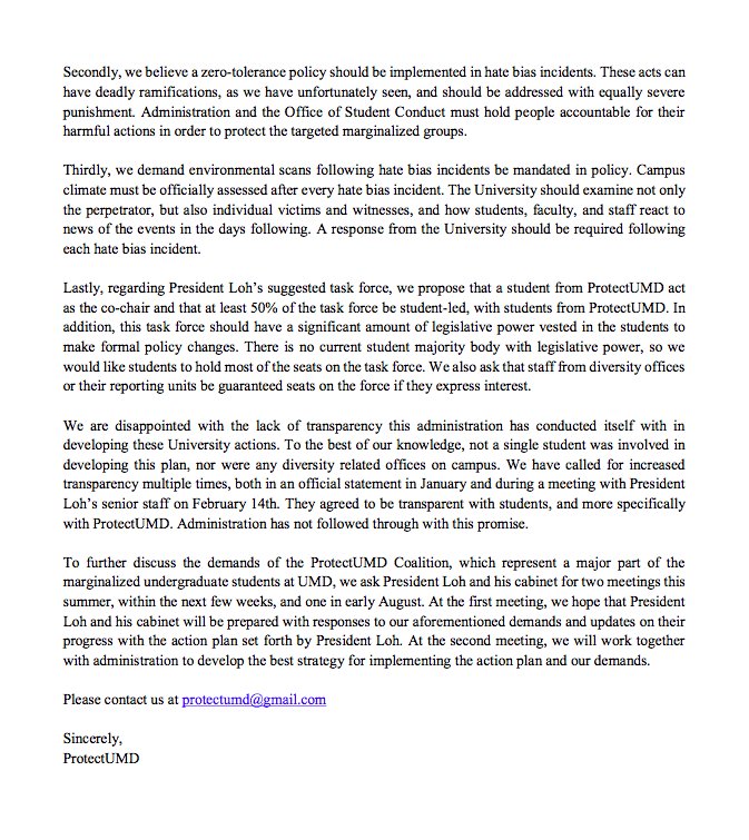 Protect_UMD's tweet photo. Response to President Loh's emails and Action Plan #ProtectUMD #FearTheTurtle https://t.co/OjQTVAgSdI