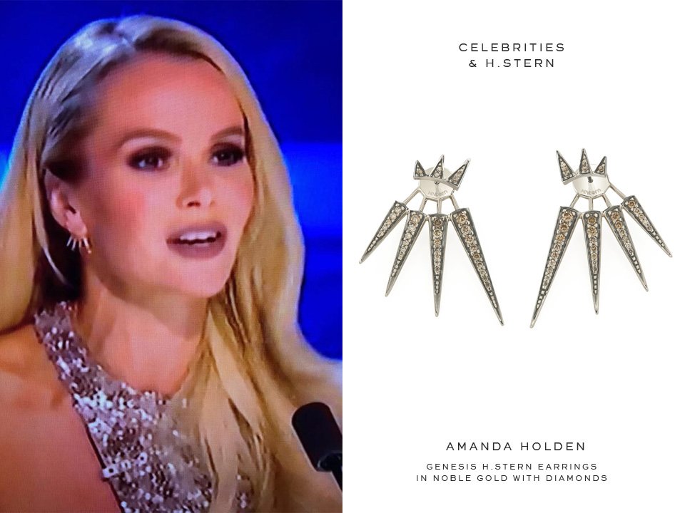 Presenter <a href="/AmandaHolden/">Amanda Holden</a> looks gorgeous wearing Genesis H.Stern earrings tonight at <a href="/BGT/">BGT</a>! #BGT