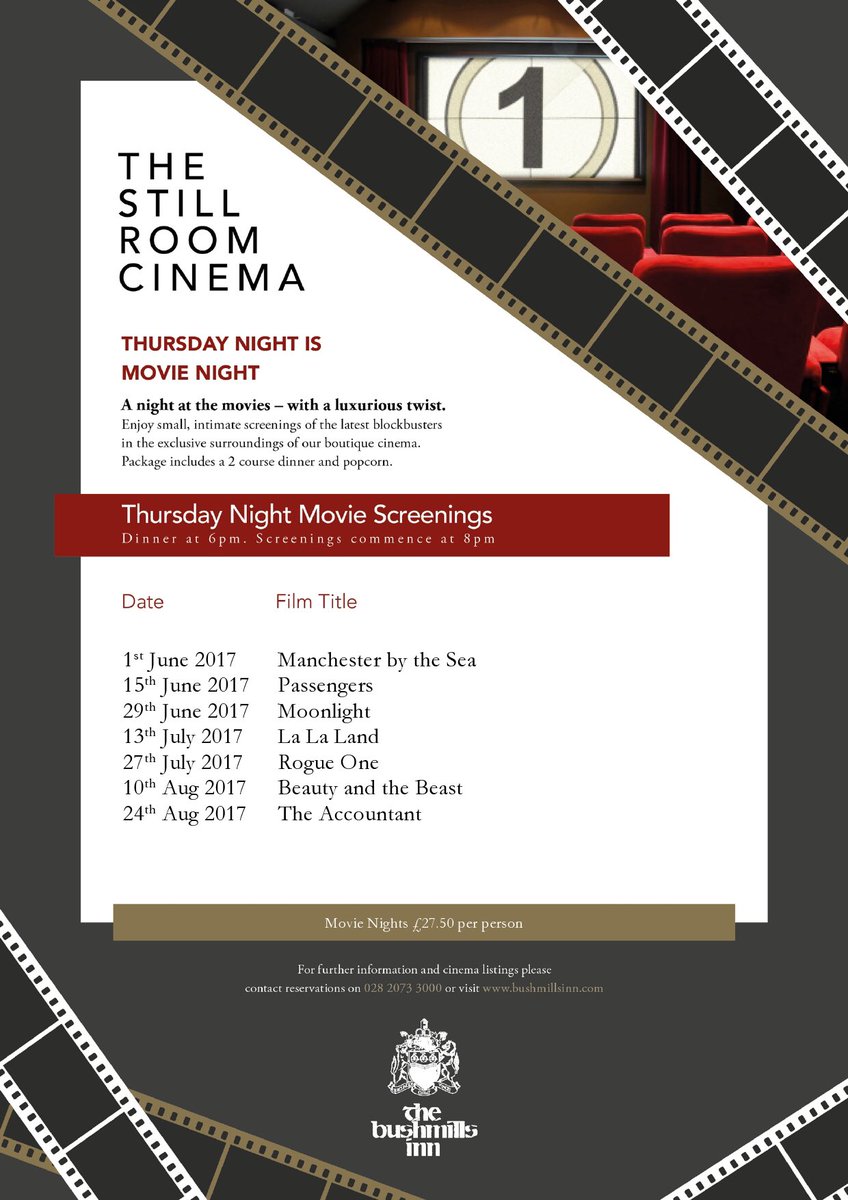 The Bushmills Inn (@bushmillsinn) on Twitter photo There's still time to book our #ThursdayMovieNight on 1st June #dinner #popcorn #ManchesterByTheSea @EventsCwayCoast <a href="/whatsonNI/">whatsonNI.com</a> There's still time to book our #ThursdayMovieNight on 1st June #dinner #popcorn #ManchesterByTheSea @EventsCwayCoast <a href="/whatsonNI/">whatsonNI.com</a>