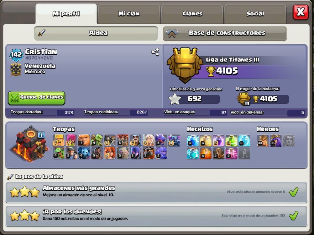 al fin! llegamos #LigaTitan :D! con mi cuenta de th 10! Gracias @VenezuelaClan_  que me están ayudando tanto en tan poco tiempo i love <3.