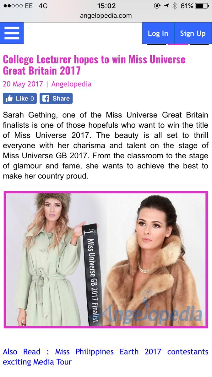 Sarah_Gething's tweet photo. Thanks to @AngelopediaNews for this cover article following my journey into Miss Universe ❤️ https://t.co/VgqgNCP630