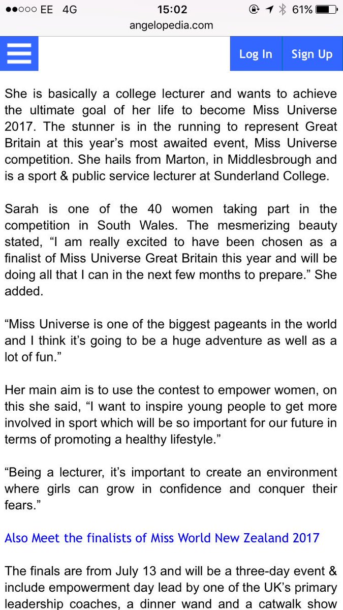 Sarah_Gething's tweet photo. Thanks to @AngelopediaNews for this cover article following my journey into Miss Universe ❤️ https://t.co/VgqgNCP630