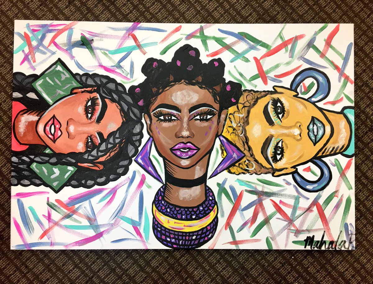 preudhommeart's tweet photo. New paint titled "Melanin Magic" ✨🎨 24x36" acrylic on canvas https://t.co/EMqRT9d3Dl