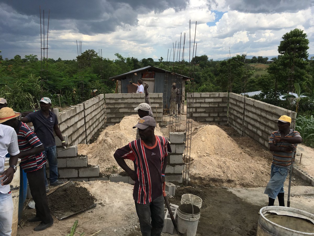 NWCBasketball's tweet photo. HAITI UPDATE: Day one at the house building site! https://t.co/sGaf0W37o8