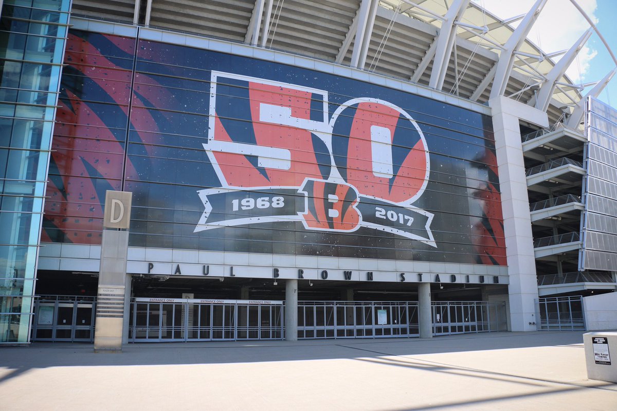 Paul Brown Stadium is getting ready for our 50th season! #Bengals50 https://t.co/cjiaHghJay