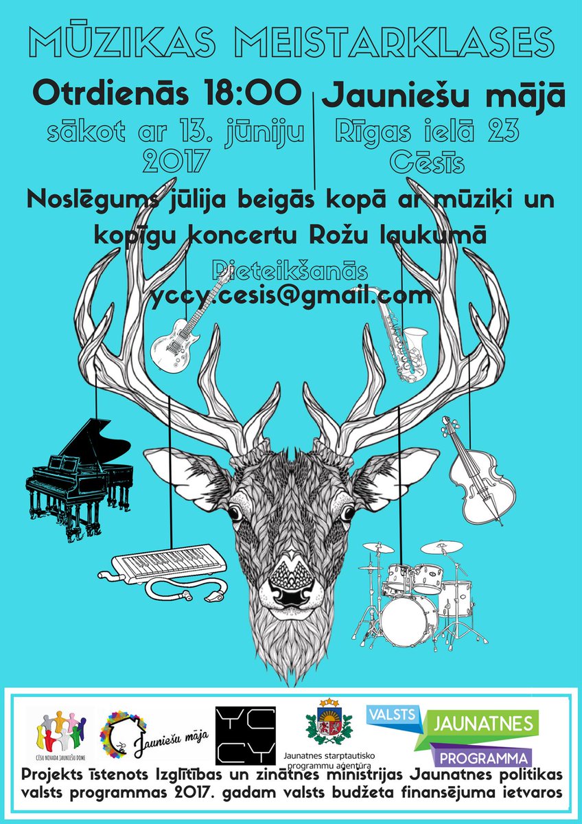 cesisjauniesiem's tweet photo. Jūnija un jūlija otrdienās Cēsu novada Jauniešu mājā ikvienam jaunietim būs iespēja piedalīties mūzikas meistarklasēs. https://t.co/LwKMWR28iS