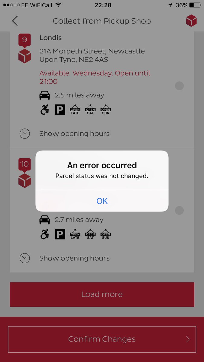 KarlynWarren's tweet photo. @DPD_UK are you having issues with your app? I want to re arrange my parcel to be delivered to a pick up point. But Keep getting an error https://t.co/hUqIip0N4I