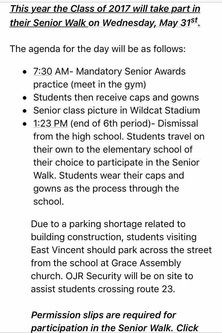 OJRHS_2017's tweet photo. Senior information for tomorrow!!! https://t.co/x2A6AMN7Xl