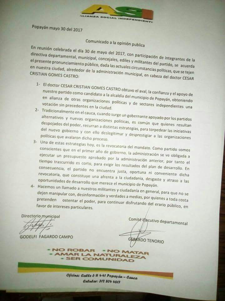 Nos mueve el deseo de trabajar, seguimos uniendo esfuerzos para lograr la transformación  que nuestra ciudad necesita. #YoAmoAPopayán